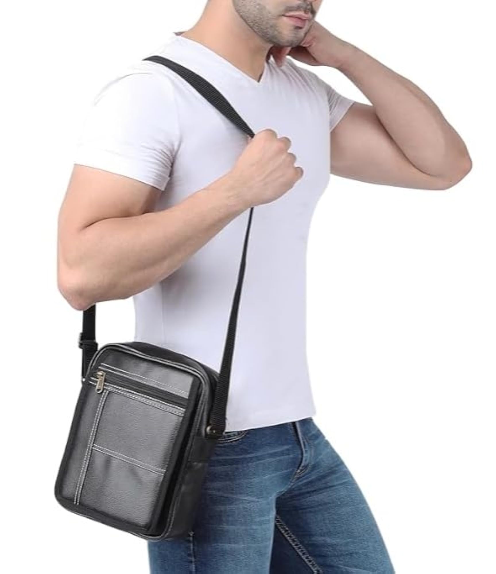 PU Leather Sling Bag for Men & Women