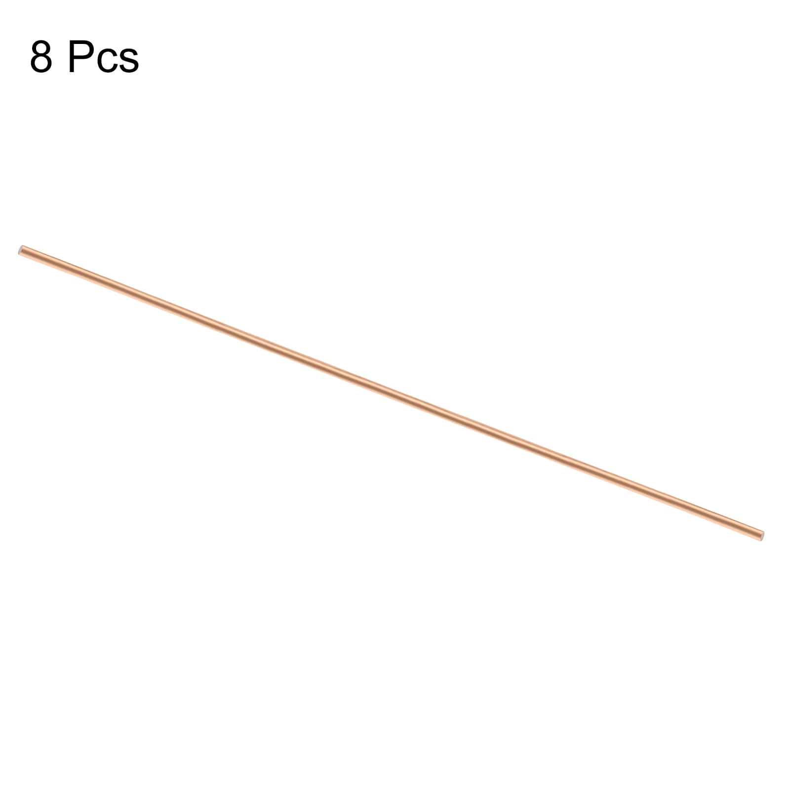 sourcing map Lot de 8 tiges rondes en cuivre pur de 3 mm de diamètre 330 mm de long pour loisirs créatifs