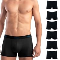 Kit 6 Cuecas Boxer Modal Tecnologia Low Pilling Elástico em Relevo Mash Adulto Masculino, 6 Preta, GG