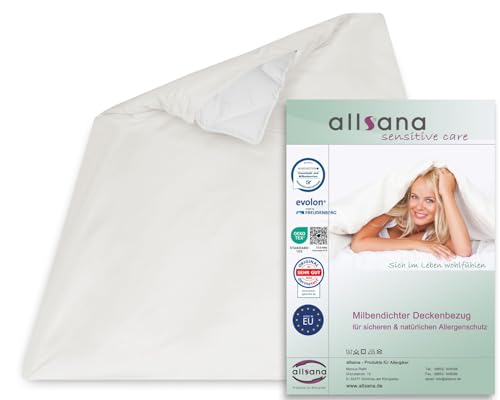 Allsana Allergiker Deckenbezug 135x200 cm | Allergie Bettwäsche...