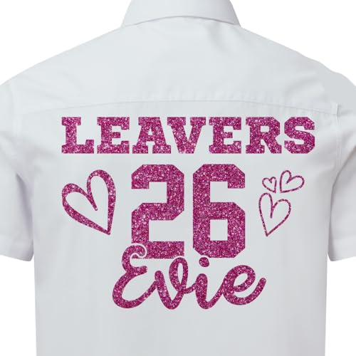 2026 Varsity-Inspired Leavers Design Iron-On Vinyl Decals | Personalised Graduation Apparel | Leavers Block Number Design Decals | Classic Leavers Keepsake Design