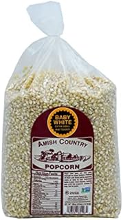Amish Country Popcorn | 6 lb Bag | Baby White Popcorn Kernels | Small and Tender | Old Fashioned, Non-GMO and Gluten Free (Baby White, 6 Lb Bag)