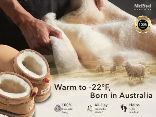 Image of 100% Sheepskin Mini Boots with Arch Support Options: Warm to -22F