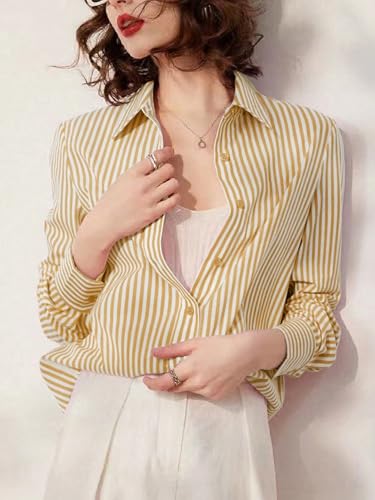Image of Women Shirt||Women Relaxed Fit Vertical Striped Spread Collar Cotton Casual Shirt (S-12-19)