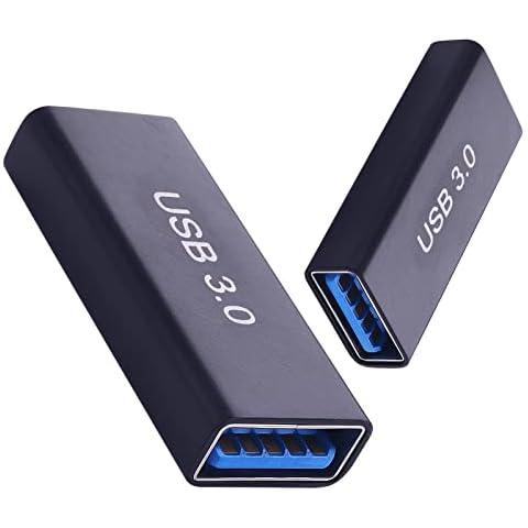 USB 3.0 Adapter USB A Connector Plug Type A to USB A Plug with Video Audio Output for MacBook Pro 2018/2017/2016, Samsung Note 9/S9/Note 8/S8, Huawei Mate 20 and More (Black) Cover