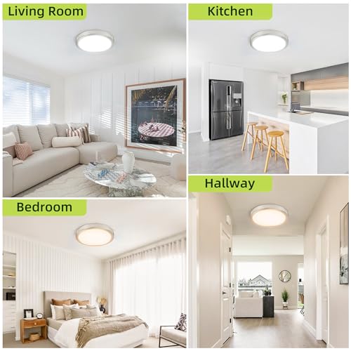 Image of hykolity 9 Inch Selectable CCT LED Round Flat Panel Light,18W,1800LM,3CCT