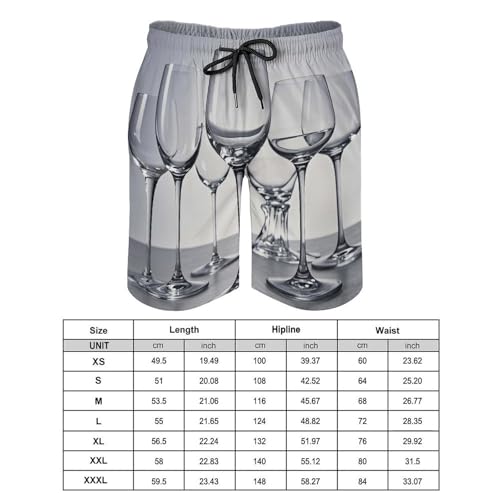 Men's Swim Trunks Quick Dry Board Shorts with Pockets Beach Shorts Wine Glasses Bathing Suits for Men2