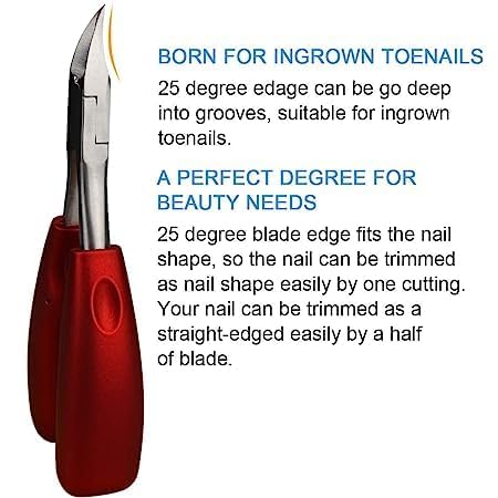 Wagela Toe Nail Clipper for Ingrown or Thick Toenails || Heavy Duty Toenail Trimmer Nail Clipper || Nail Scissors Super Sharp Curved Blade Grooming Tool Soft Grip for... - Image 3