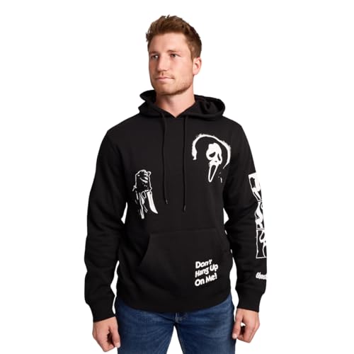 Bioworld Ghostface Dont Hang Up on Me on Mens Black Hooded Sweathirt -Xl