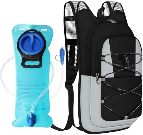 Hydration Backpack - Lightweight Water Backpack with 2L Water Bladder Bag, Running Hydration Vest Backpack for Men Women, Hydration Pack for Hiking, Cycling, Climbing MIYCOO (Black Gray, 10L)