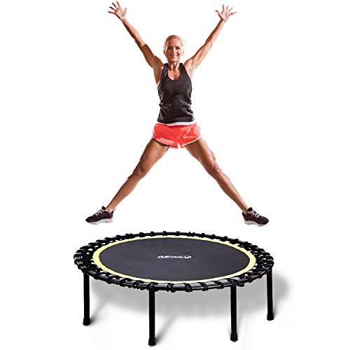 Newan 48" Silent Trampoline, Fitness Trampoline Bungee Rebounder Jumping Cardio Trainer Workout for Adults - Max Limit 330 lbs