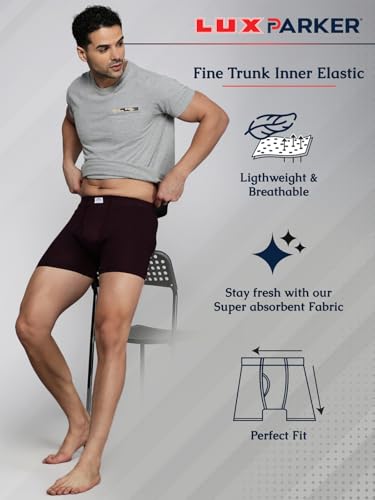 Image of LUX PARKER Men's Cotton Modern Solid Trunks