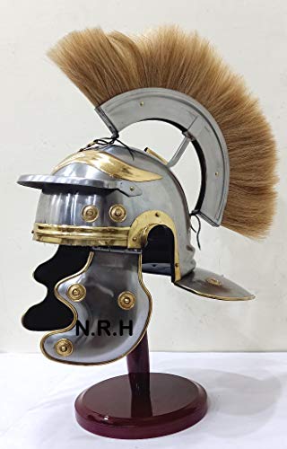 Nautical Replica Hub Roman Centurion Helmet | Mens Wearable Spartan Helmets Medieval Costume Halloween Helmet | Liner Reenactment Helmet With Stand