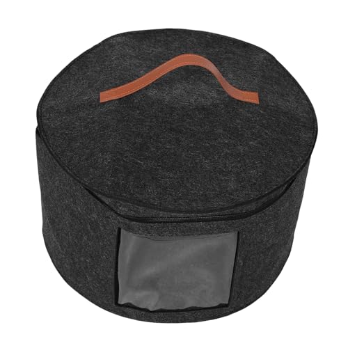 HOOTNEE caja de almacenamiento de sombrero cajas de sombreros para hombres Caso de sombreros Soporte de la sombrero de béisbol estuche de transporte de sombrero para viajar sintió Gris