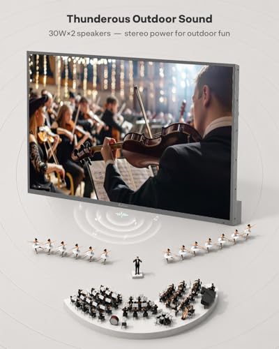Image of SYLVOX 55'' Outdoor TV, 4K UHD Built in Voice Assitant, Waterproof Smart TV Support WiFi Bluetooth, 1000nits TV for Partial Sun Area(Deck Pro Series, 2023)