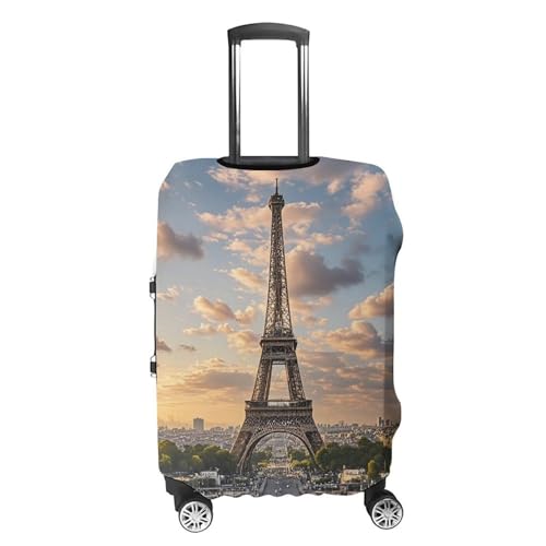 French Paris Tour Eiffel Tower Suitcase Covers Luggage Protector - Travel Elastic Baggage Case Protective, Washable Anti-scratch Large Suit Case Cover for Suitcases Fits 19-32 Inch Luggages L4
