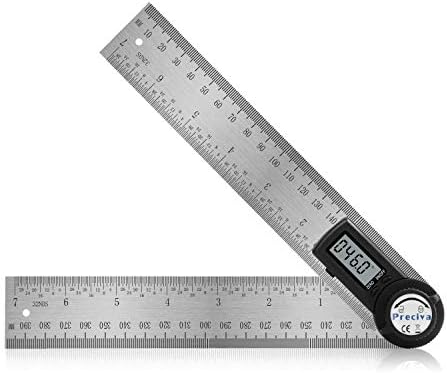 Winkelmesser, Preciva Digital Winkelschmiege mit Feststellfunktion, Messbereich: 000.0°~999.9°, Lineal aus Edelstahl für Holzarbeiten, Heimarbeit - 400 mm/ 14 Zoll