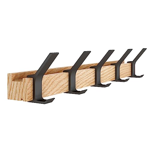 KooNiosio Coat Hook Rack Wall Mounted -5 Double Hook,Aluminum,Metal Coat