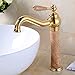 Produktbild AXWT Europäischen Stil Natürliche Jade Alle Bronze Gold Wasserhahn Wasserhähne Kalte Wärme Heiße und kalte Antike Unter der Bühne Waschbecken Wasserhahn (Color : Titanium gold)