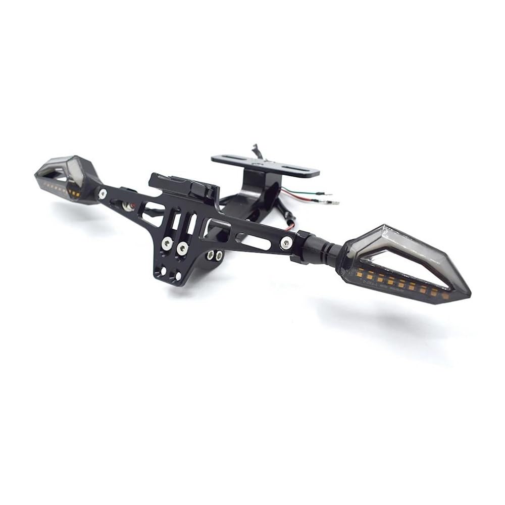 DDGBERFP For R1200R R1200GS F800GS F650GS F700GS F800R G450X G650 G310R Motorcycle License Plate Bracket CNC Aluminum Alloy With Light(Black)