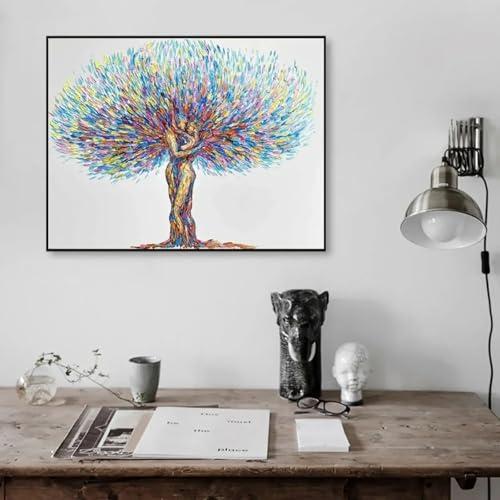 Art mural abstrait couple embrasser arbre affiche salon chambre 60x80