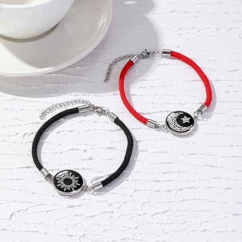 Zmjk Colourful Sun Moon Bracelets For Women Luminous Bracelet Couples Bracelet Luminous Glowing In The Dark Star Bracelet For Men thumb #2