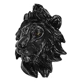 Ipetboom Sculpture Murale Tête de Lionceau en Résine Noire 13,5x15,5x8 Cm Décorative pour Maison Bureau Hôtel Décoration Murale Animaux Réaliste