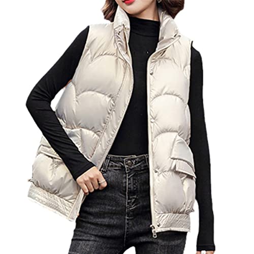 Chaleco sin mangas para mujer en color caqui talla XL de diseño holgado casual