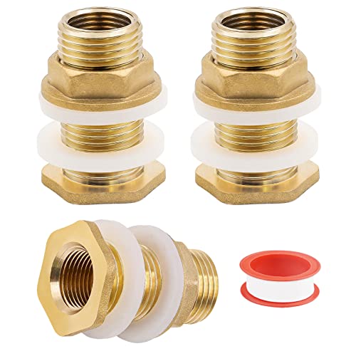 2x Tankverschraubung Aus Messing - Inkl. Dichtungen Für 3/4 Zoll Wasserhahn - Dicht & Stabil