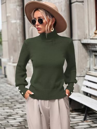 Image of Upopby Women's Fall Winter Turtleneck Sweaters Knitted Pullover Sweater Top