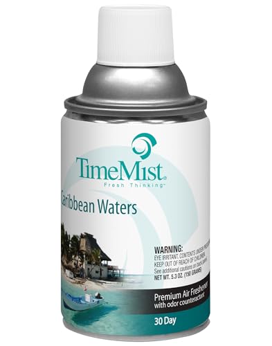 TimeMist-Premium-Metered-Air-Freshener-Refills-Caribbean-Waters-71-oz-Case-of-12-1042756-Lasts-Up-To-30-Days-and-Neutralizes-Tough-Odors