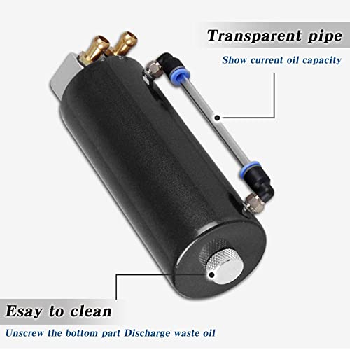 Universal Aluminum Racing Engine Oil Catch Tank Can Kit Turbo Reservoir Billet Round 350Ml Black #TOP3