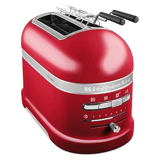 Kitchenaid tostapane - Artisan - Toaster 2 fette con scomparti extra-large e pinze autocentranti - Macchina per Toast con 7 Livelli di Doratura - Retro- Rosso imperiale