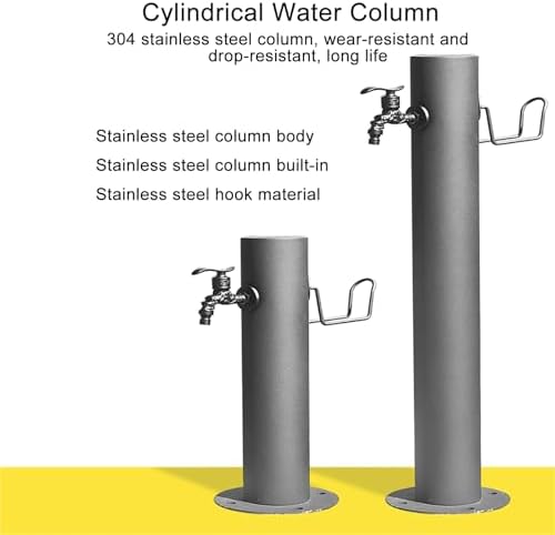 304 Stainless Steel Outdoor Water Fountain Column, Antifreeze Vertical Garden Dispenser, Lock Faucet for Easy Access, Durable Water Feature for Garden and Patio