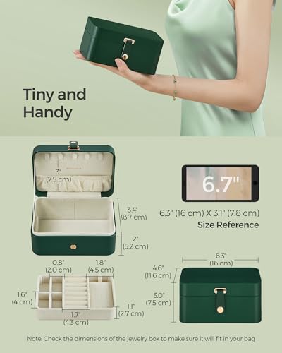 Image of SONGMICS Travel Jewelry Organizer, 2-Layer Portable Jewelry Box Case