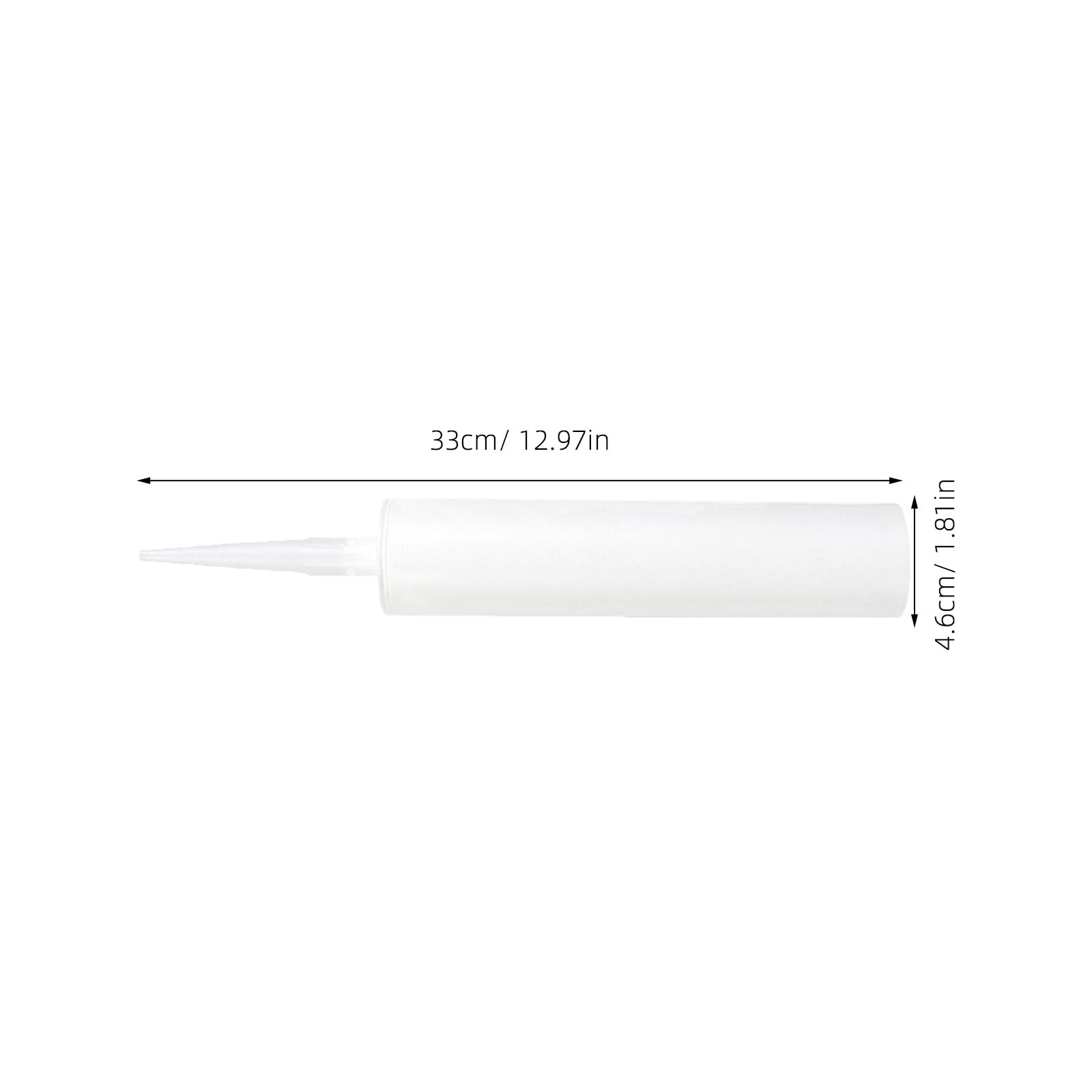 Tubo de Sellador de Calafateo Vacío 300ml, 9 Piezas Reutilizable | Punta Afilada para Dosificación Precisa, Plástico Blanco, Uso en Relleno de Adhesivo para Vidrio E Industria