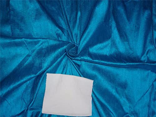 Tissu soie pure Dupioni bleu pour rideaux et décoration de salon