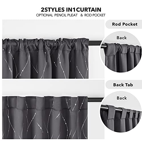 Deconovo Blackout Curtains For Bedroom 84 Inches Long - Curtains For Living Room 2 Panels Set, Back Tab Curtains & Drapes With Pattern Design For Windows (52 X 84 Inch, Dark Grey, 2 Panels) #TOP4