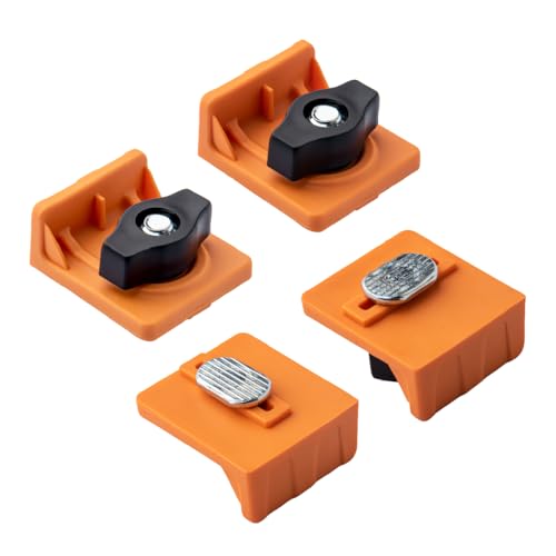 POWERTEC 72378 T-Track Inline and Short Stop Kit Universal Fit T Track Stop Block for T-Track Woodworking Sanding and Routing 4PK
