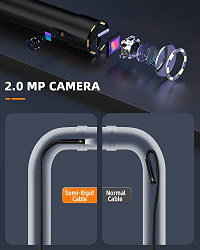 Dual-Lens Endoscope Camera,8Mm Oiiwak 4.3” Ips Screen 1080P Hd Borescope Inspection Camera, Ip68 Waterproof Snake Drain Camera With Led Lights/32Gb Card/Carrying Case (16.5Ft/5M) #TOP5