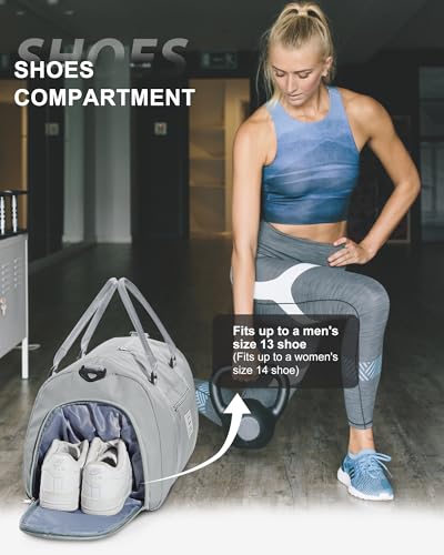 Image of Gym Bag Womens Mens with Shoes Compartment and Wet PocketTravel Duffel Bag for Women for Plane, port Gym Tote Bags Swimming Yoga Small Waterproof Weekend Overnight Carry on Bag Hospital Holdalls