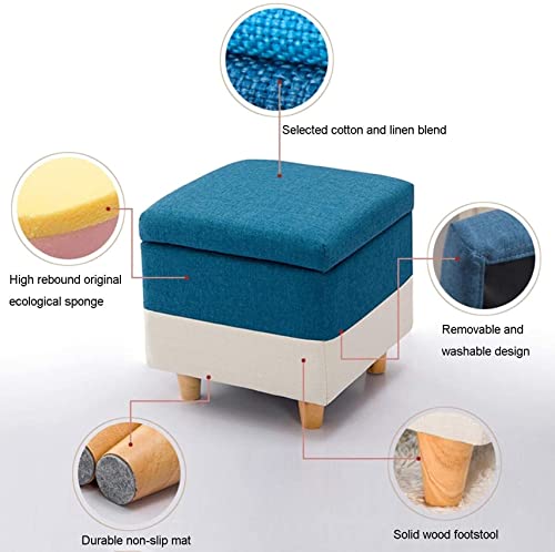 Pouf de rangement en tissu avec coffre à jouets et banc intégré - 7