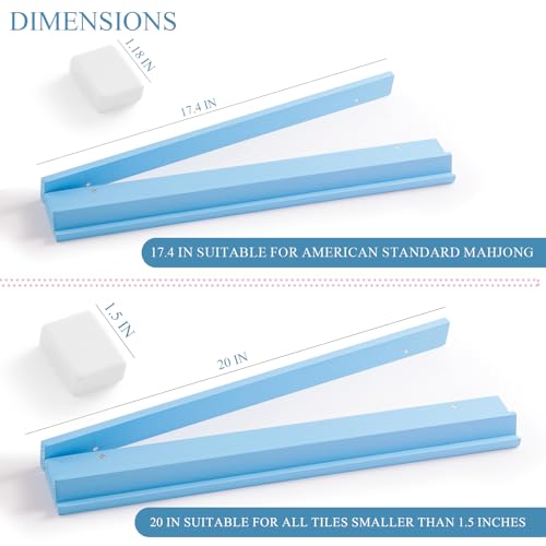 magic sewing machine 4PCS Wooden Mahjong Racks with Magnetic Pushers, 17.4 in Natural Wood American Mahjong Tile Rack Set, Modern Table Game Accessories for Mahjong Tiles（Blue,17.5 by magic sewing machine - Image 2