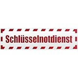 Kiwistar Magnetschild Schlüsselnotdienst gestreift - 60cm Rot - reflektierend - magnetisch für Auto PKW Kfz - wiederverwendbares Hinweisschild aus Magnetfolie - für Fahrzeug, Truck