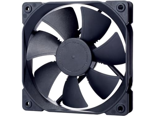 Fractal Design Dynamic X2 GP-12 PMW Computer Fan - Silent Fan - High Airflow – 120x120x25 mm – 2000RPM – FDB-Bearings – Trip Wire - Aerodynamically shaped struts - Black Edition (Single)