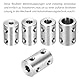 QUARKZMAN Starre Schraubenkupplung 6mm bis 8mm Wellenkupplung L22mm x D14mm Stahlverbindungsstück Kupplung Set für 3D-Drucker DIY-Encoder mit 16 Schrauben Sechskantschlüssel, 4 Stück