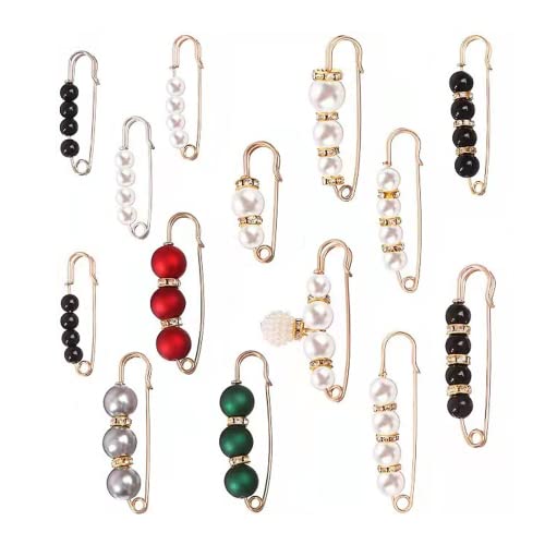 Lot de 14 épingles à nourrice en perles artificielles pour pull, châle, écharpe, écharpe, écharpe, écharpe, écharpe, écharpe, écharpe, écharpe, châle, pull et robe Cover