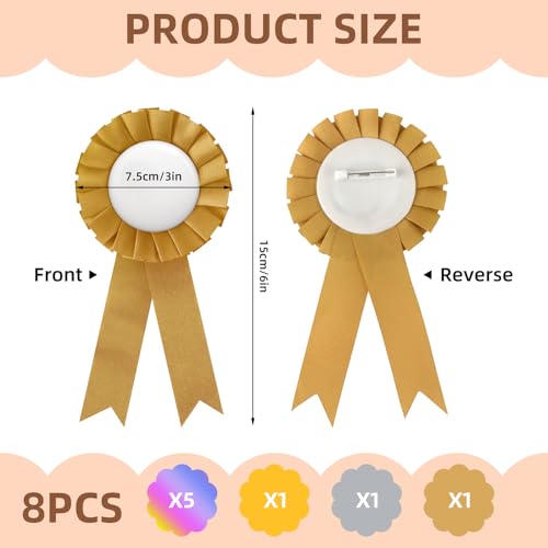 8 Stück Turnierschleifen Rosetten, Rosetten Für Gewinner In 4 Farben, 7.5*15cm Hobby Horse Rosettes For Winner, Turnierschleifen Pferde Set Für Pferdeliebhaber, Rosettes Medaillen Bänder Für Kinder