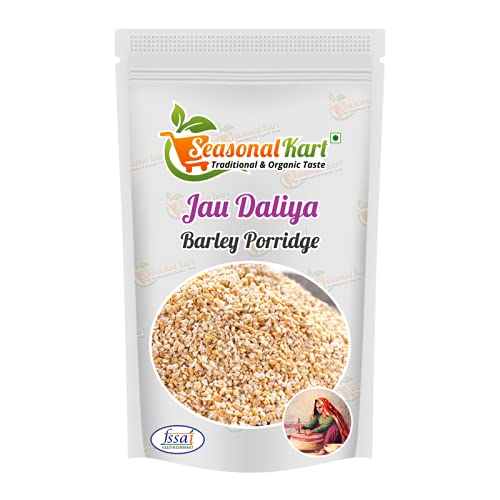 Seasonal Kart Organic Barley Daliya / Jau Dalia|Jau ka Daliya 1 Kg | Healthy Snacks| Healthy Grains | Healthy and Tasty Breakfast| Cereal for Breakfast | Diet Food for Weight Loss| Fiber Rich l 100% Natural & Vegan|