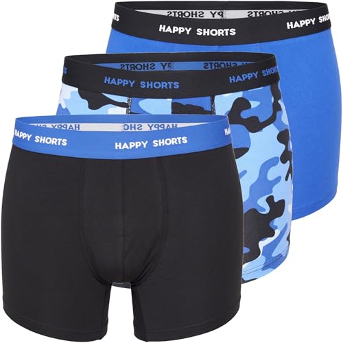 Happy Shorts 2er oder 3er Pack Herren Boxershorts, Trunks, Jerseys Farbwahl, Grösse:XXL, Farbe:3er Pack D03